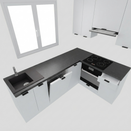 Cocina en L completa 225 y 165 cms Gama Economica ref-175