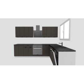 Cocina en L completa 285 y 245 cms Gama Eco-Media ref-180