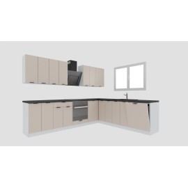 Cocina en L completa 285 y 245 cms Gama Eco-Media ref-179
