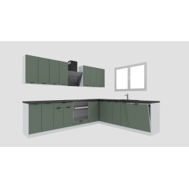 Cocina en L completa 285 y 245 cms Gama Eco-Media ref-179