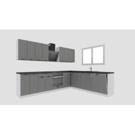Cocina en L completa 285 y 245 cms Gama Eco-Media ref-180