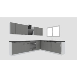 Cocina en L completa 285 y 245 cms Gama Eco-Media ref-179