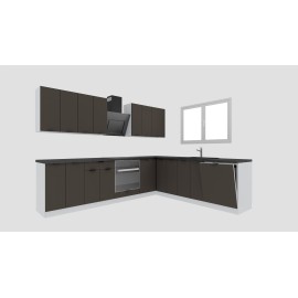Cocina en L completa 285 y 245 cms Gama Eco-Media ref-179