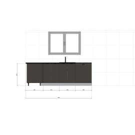 Cocina en L completa 285 y 245 cms Gama Eco-Media ref-180