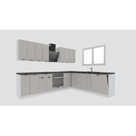 Cocina en L completa 285 y 245 cms Gama Eco-Media ref-179