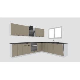 Cocina en L completa 285 y 245 cms Gama Eco-Media ref-179