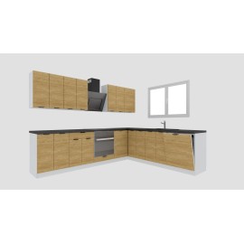 Cocina en L completa 285 y 245 cms Gama Eco-Media ref-179