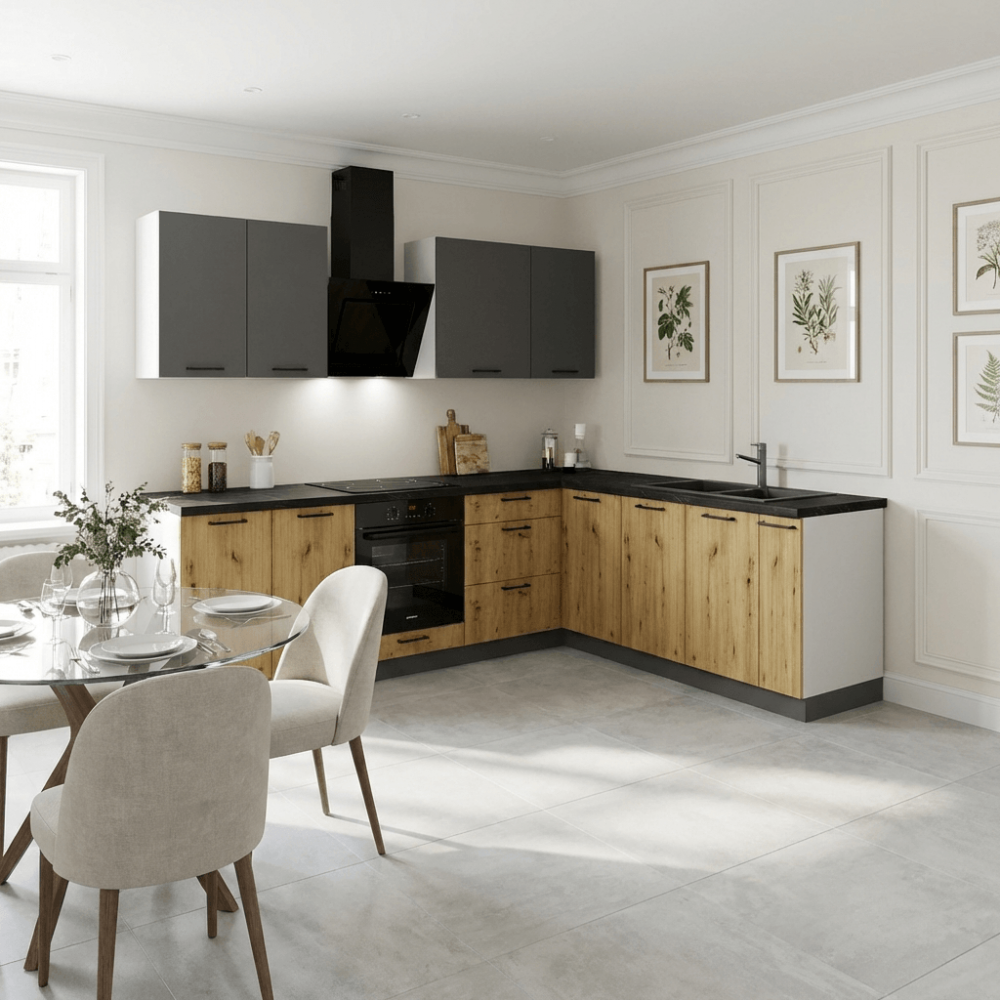 Cocina en L completa 200 y 260 cms Gama Media ref-405b