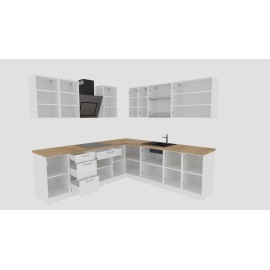 Cocina en L completa Gama Media ref-407 240 y 240 cms