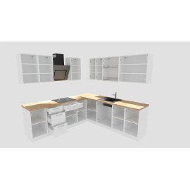 Cocina en L completa Gama Media ref-407 240 y 240 cms