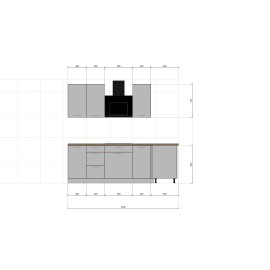Cocina en L completa Gama Media ref-407 240 y 240 cms