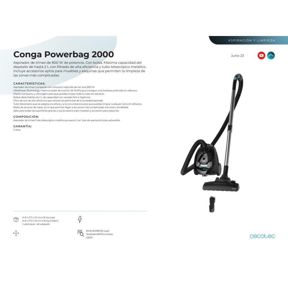 Aspirador de trineo Conga Powerbag 2000