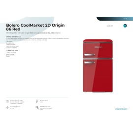 Frigorífico Bolero CoolMarket 2D Origin 85 litros