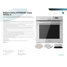 Horno integrable Bolero Hexa AF316000 Glass White A