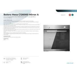Horno integrable Bolero Hexa C126000 Mirror A