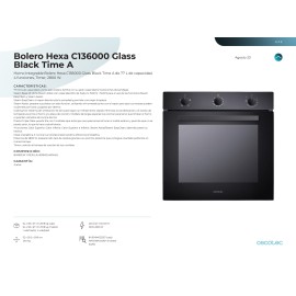 Horno integrable Bolero Hexa C136000 Glass Black Time A