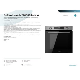 Horno integrable Bolero Hexa M226000 Inox A