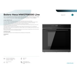 Horno microondas integrable Bolero Hexa MWO706000 Line