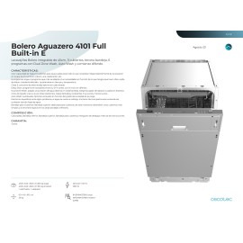 Lavavajillas Bolero Aguazero 4101 Full-BI E 45 cms integrable