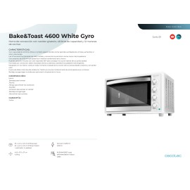 Horno de conveccion Bake&Toast 4600 White Gyro