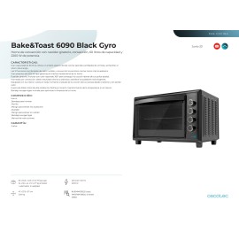 Horno de conveccion Bake&Toast 6090 Black Gyro
