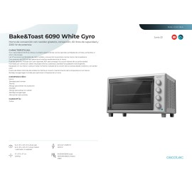Horno de conveccion Bake&Toast 6090 White Gyro