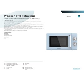 Microondas Proclean 3110 Retro