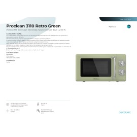 Microondas Proclean 3110 Retro