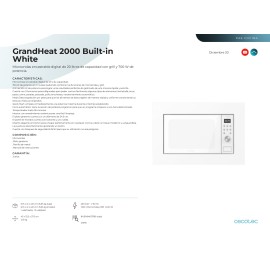 Microondas integrable GrandHeat 2000 Built-in White