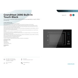 Microondas integrable GrandHeat 2090 Built-in Touch Black