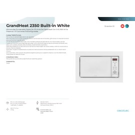Microondas integrable GrandHeat 2350 Built-in White