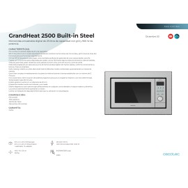 Microondas integrable GrandHeat 2500 Built-in Steel