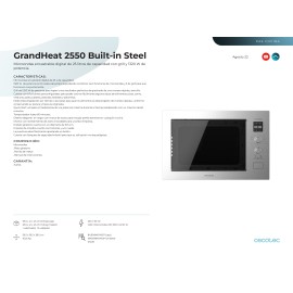 Microondas integrable GrandHeat 2550 Built-in Steel