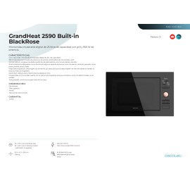 Microondas integrable GrandHeat 2590 Built-in BlackRose