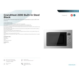 Microondas integrable GrandHeat 2590 Built-in SteelBlack