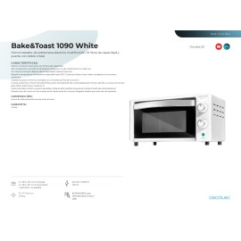 Horno de sobremesa Bake&Toast 1090 White