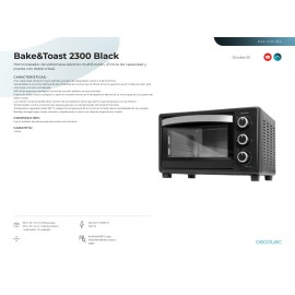 Horno de sobremesa Bake&Toast 2300 Black
