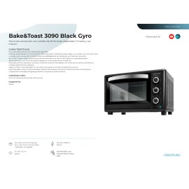 Horno de sobremesa Bake&Toast 3090 Black Gyro