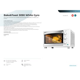 Horno de sobremesa Bake&Toast 3090 White Gyro