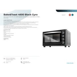 Horno de sobremesa Bake&Toast 4600 Black Gyro