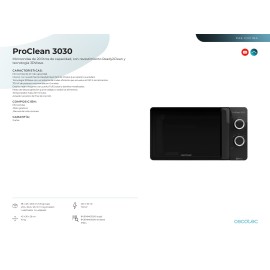 Microondas Proclean 3030