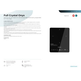 Vitroceramica induccion Full Crystal Onyx 1 fuego 28 cms