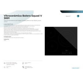 Vitroceramica Placa Bolero Squad V 3001 3 fuegos 58 cms