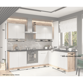 Cocina en L completa 200 y 260 cms Gama Economica ref-43a Cocina en L completa 200 y 260 cms Gama Economica ref-43a