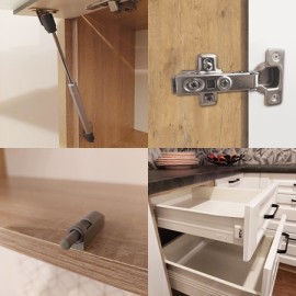 Modulos para cocinas color blanco capuccino brillo y madera gama media presupuesto gratuito ref-101 MODELO PREMIO