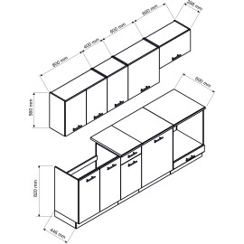 Cocina completa 240 cms Gama Economica ref-06