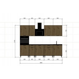 Cocina completa 280 cms Gama Economica ref-207A Cocina completa 280 cms Gama Economica ref-207A