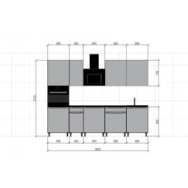 Cocina completa 280 cms Gama Economica ref-207C Cocina completa 280 cms Gama Economica ref-207C