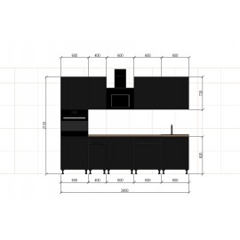 Cocina completa 280 cms Gama Economica ref-207C Cocina completa 280 cms Gama Economica ref-207C