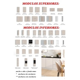 Modulos para cocinas color beige gama media presupuesto gratuito ref-29 MODELO BRIT